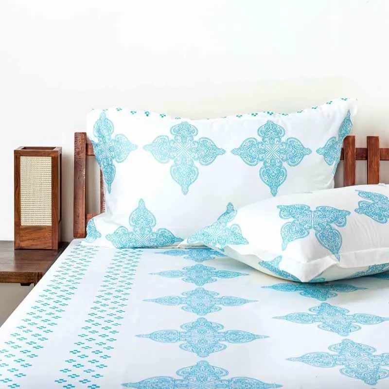Metrix Bliss Bedsheet - Blue
