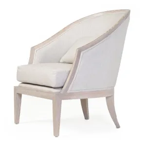 Modern French Barrel-Back Lounge Chair
