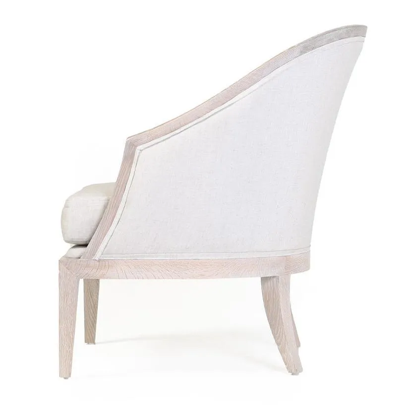 Modern French Barrel-Back Lounge Chair