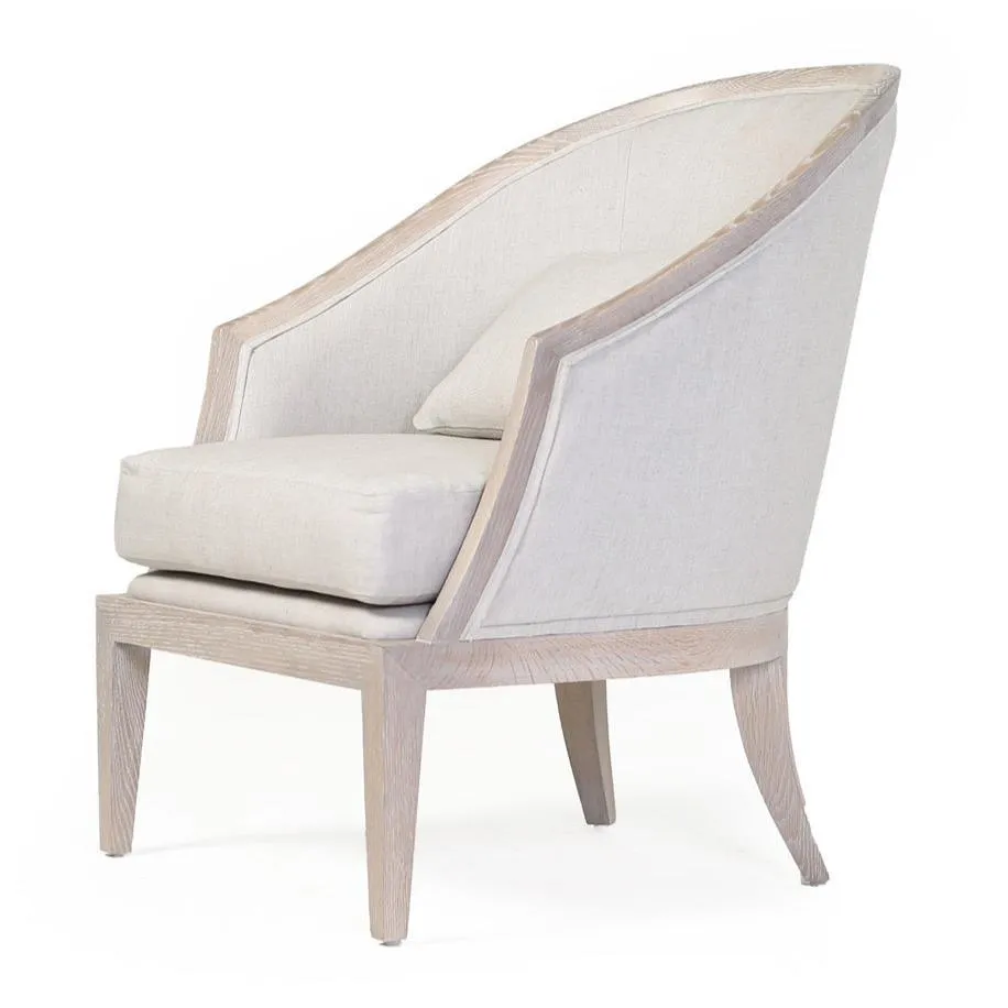 Modern French Barrel-Back Lounge Chair