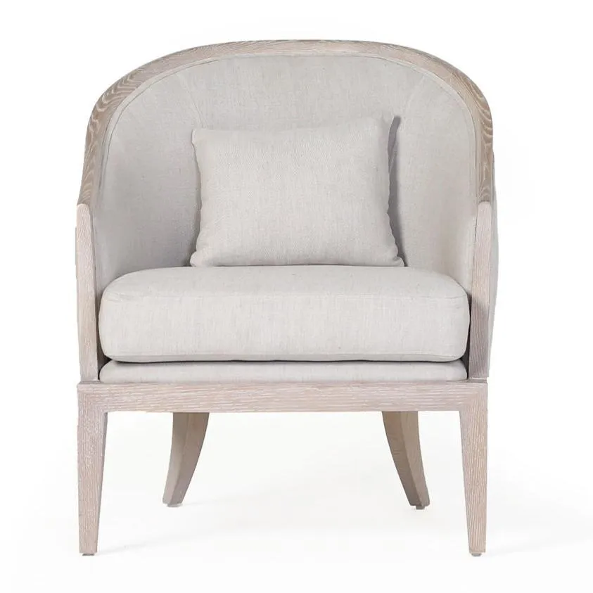 Modern French Barrel-Back Lounge Chair
