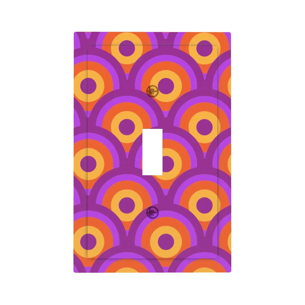Modern Groovy Retro Orange, Purple Modern Switch Cover 1-Gang 1 Toggle