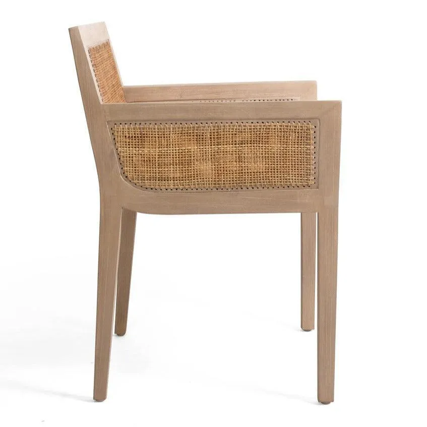 Modern Natural Rattan Dining Armchair