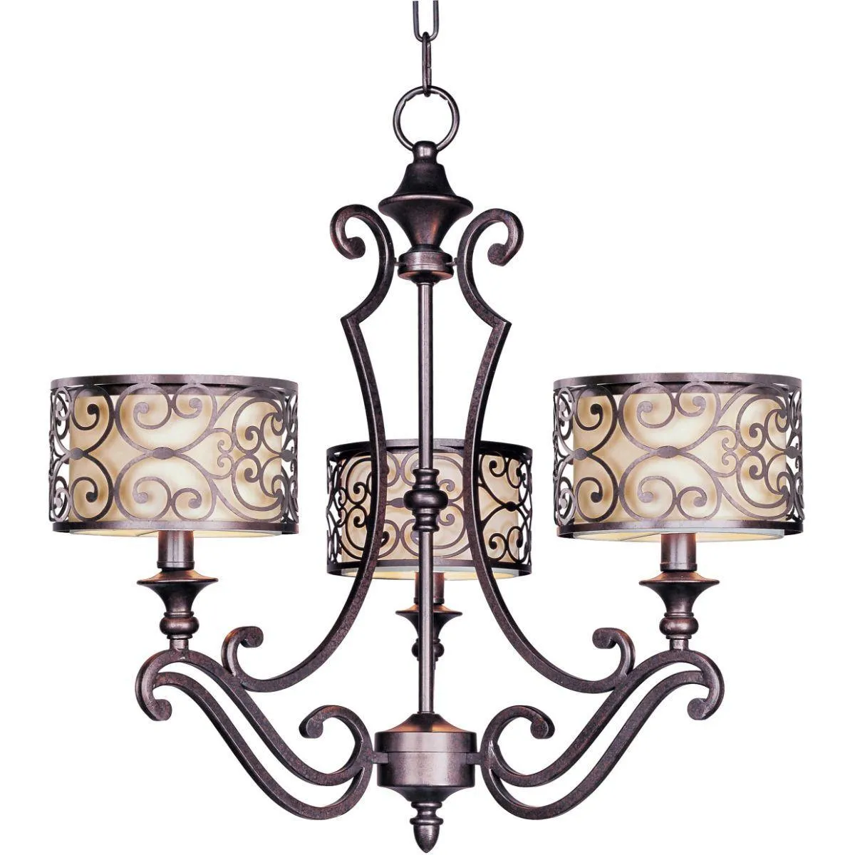 Mondrian 25 in. 3 Lights Chandelier Bronze Finish