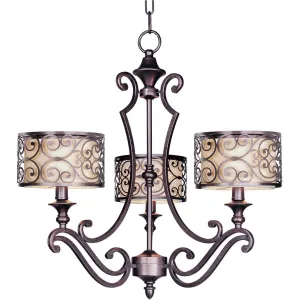 Mondrian 25 in. 3 Lights Chandelier Bronze Finish