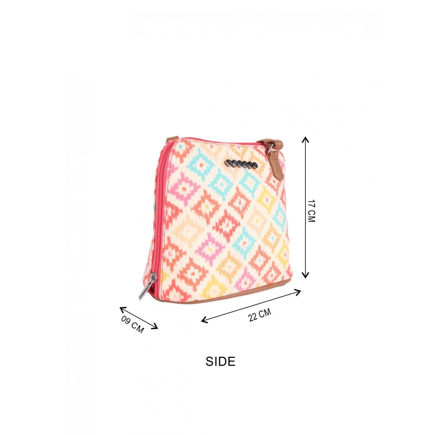 Multi Color Print Womens Sling Bag Medium Size