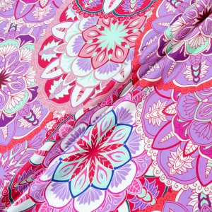 Pink & Lilac Geometric Floral Printed Silk Crêpe (A 1.10m Piece)