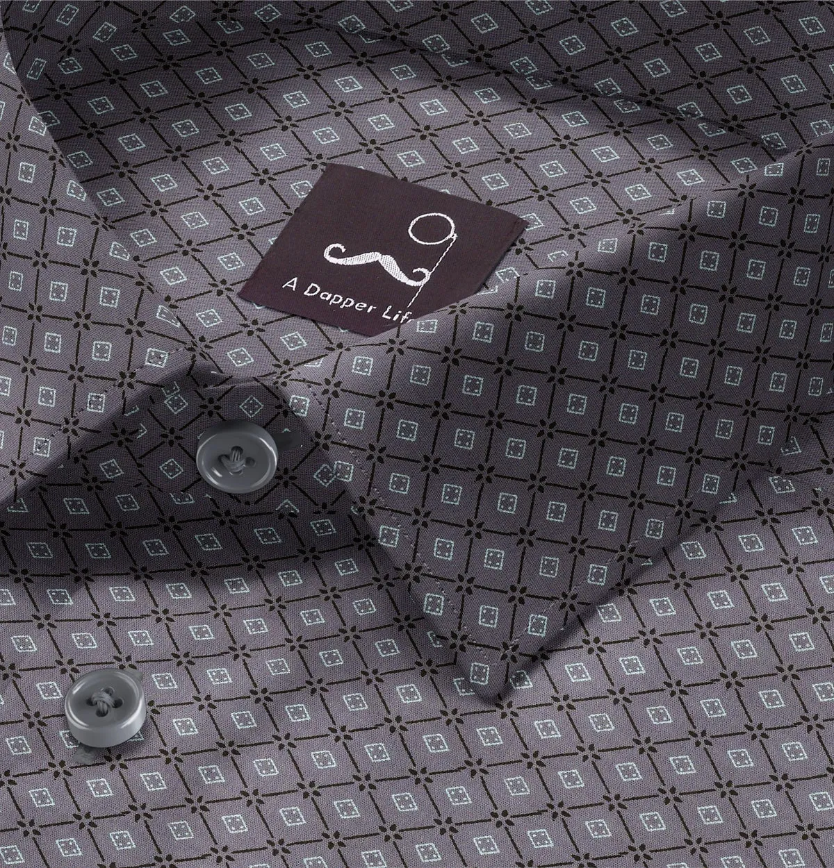 Pure Cotton - Long Sleeve - Warm Gray Mosaic