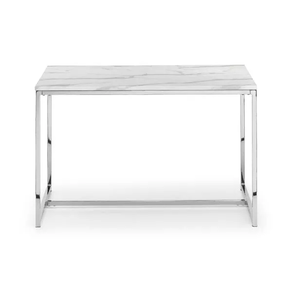 Scala Dining Table 1.2m White Marble & Chrome