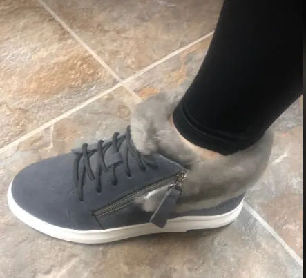 Sheepskin Lined Zip Sneaker