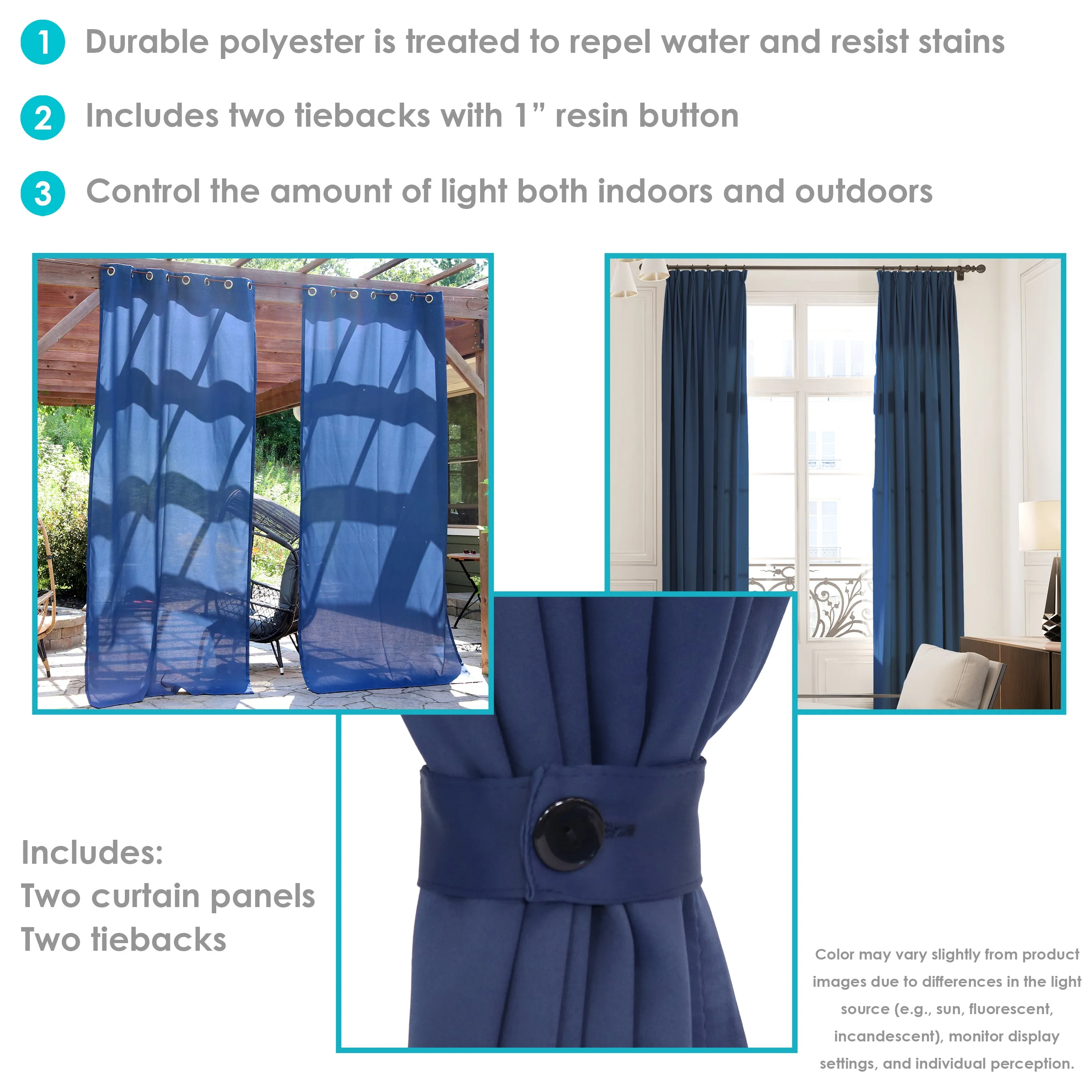 Sunnydaze Contemporary Styles Outdoor Curtain Panels