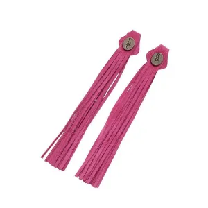 Tassels - bright pink suede