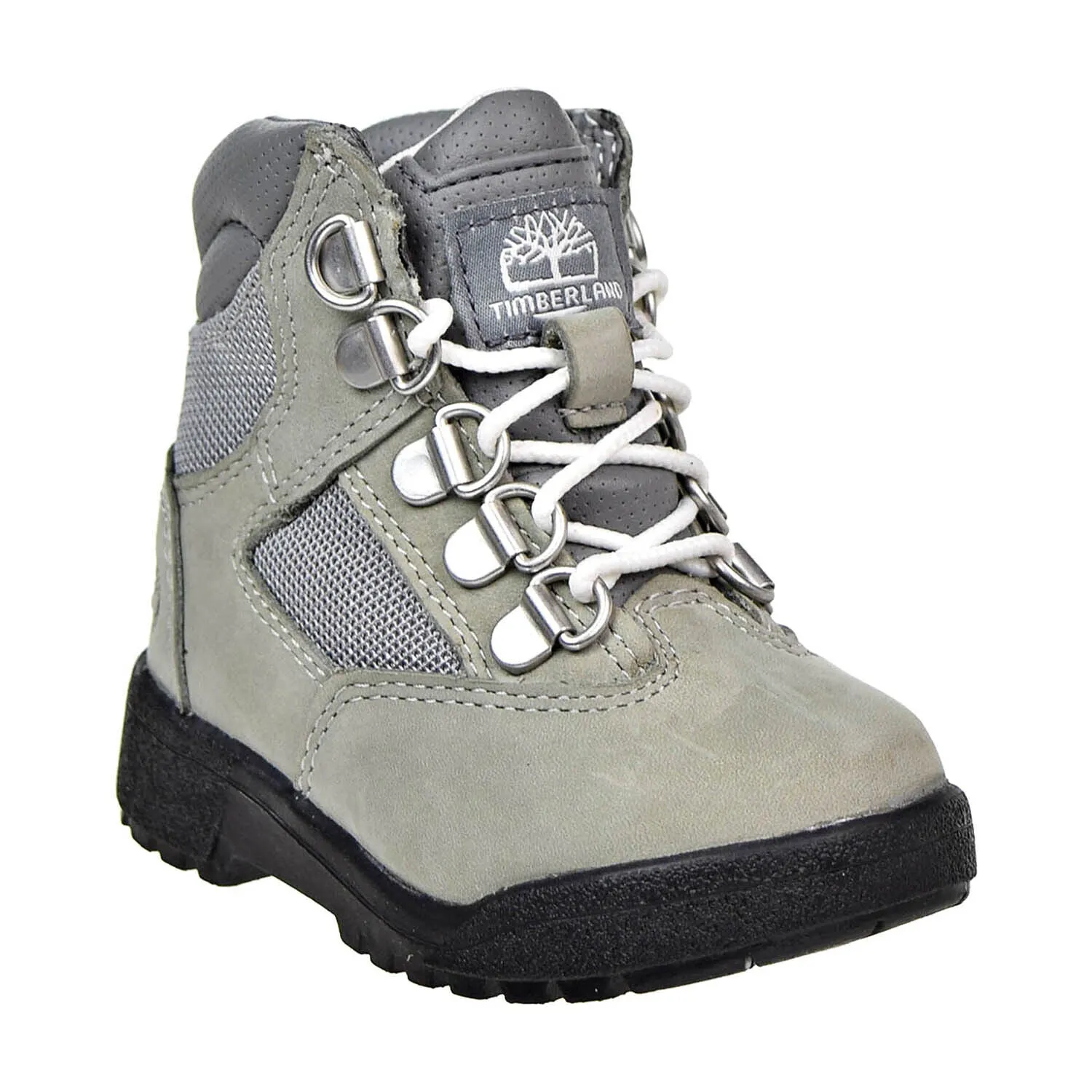 Timberland TB0A1LVE Toddler Boys Light Gray & Black 6 Inch Field Boots HS2698