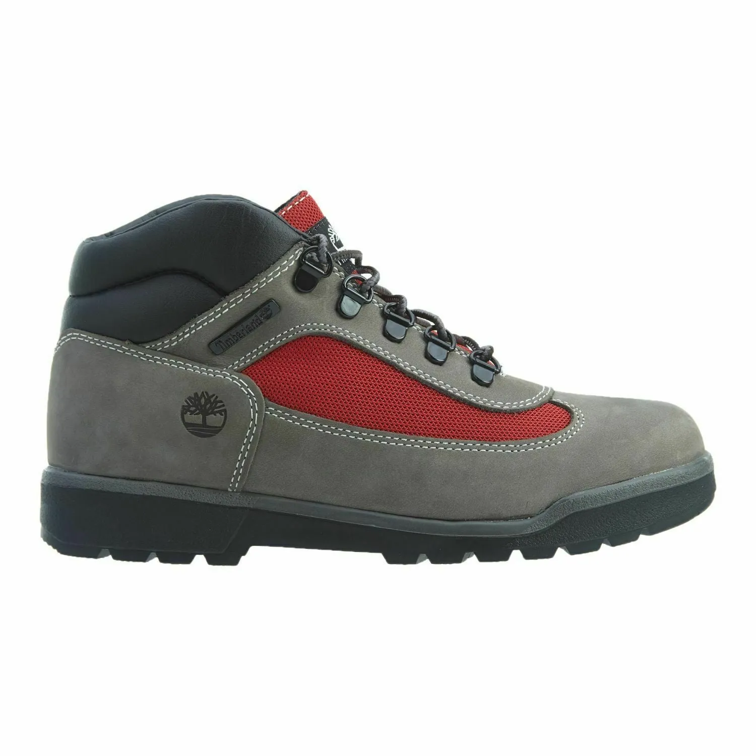 Timberland TB0A1TU9 Youth Boys Gray/Red Leather Waterproof Field Boots HS1916