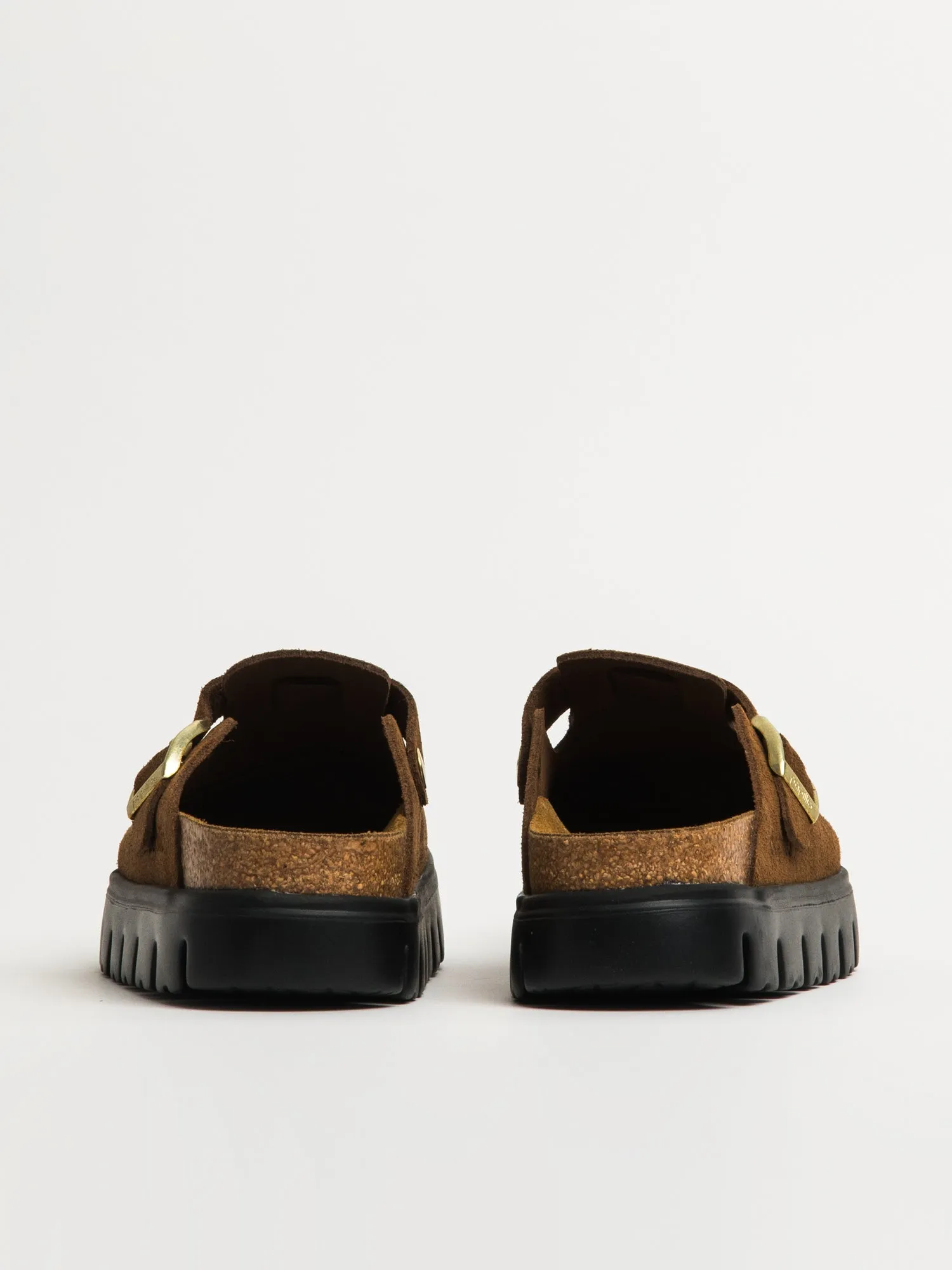 WOMENS BIRKENSTOCK BOSTON CHUNKY SUEDE - DARK TEA