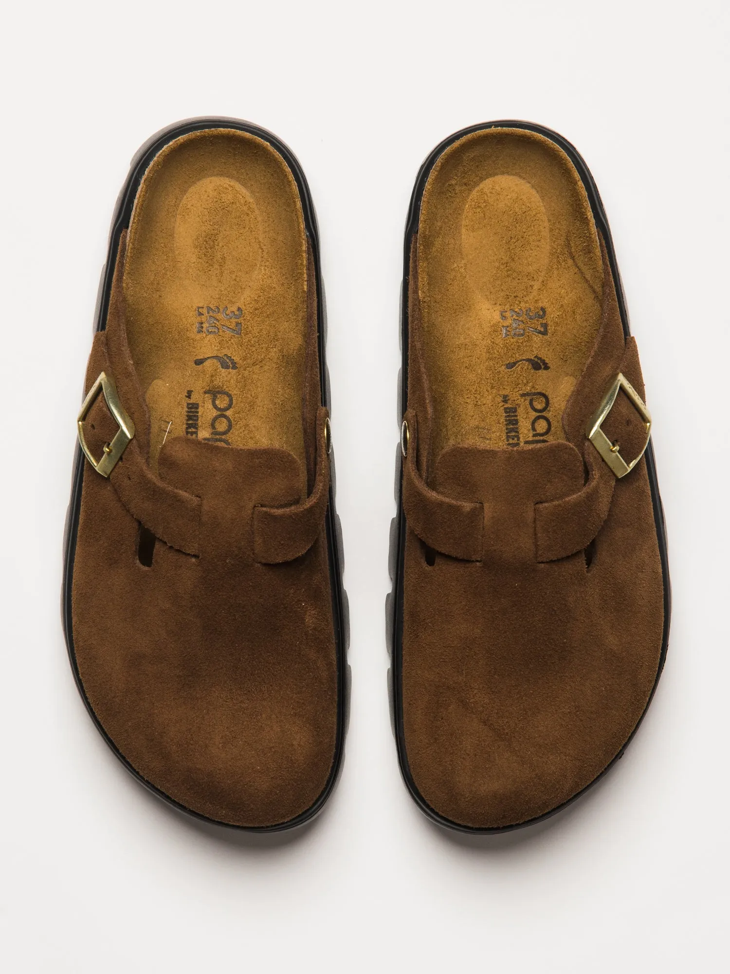 WOMENS BIRKENSTOCK BOSTON CHUNKY SUEDE - DARK TEA